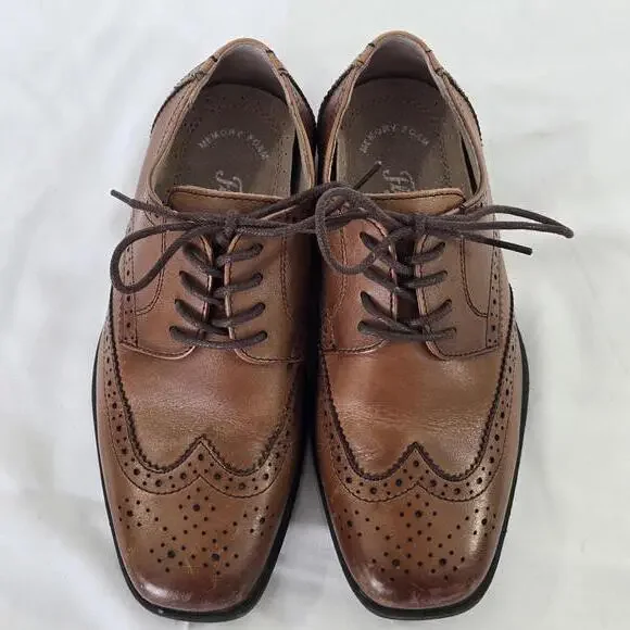 Florsheim Boys Youth Size 2M Brown Leather Brogues Wingtips Dress - Picture 3 of 10